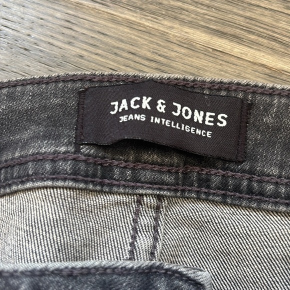 Jack & Jones | Black Charcoal Distressed Slim Fit Jeans Size 33x32 - Picture 9 of 14